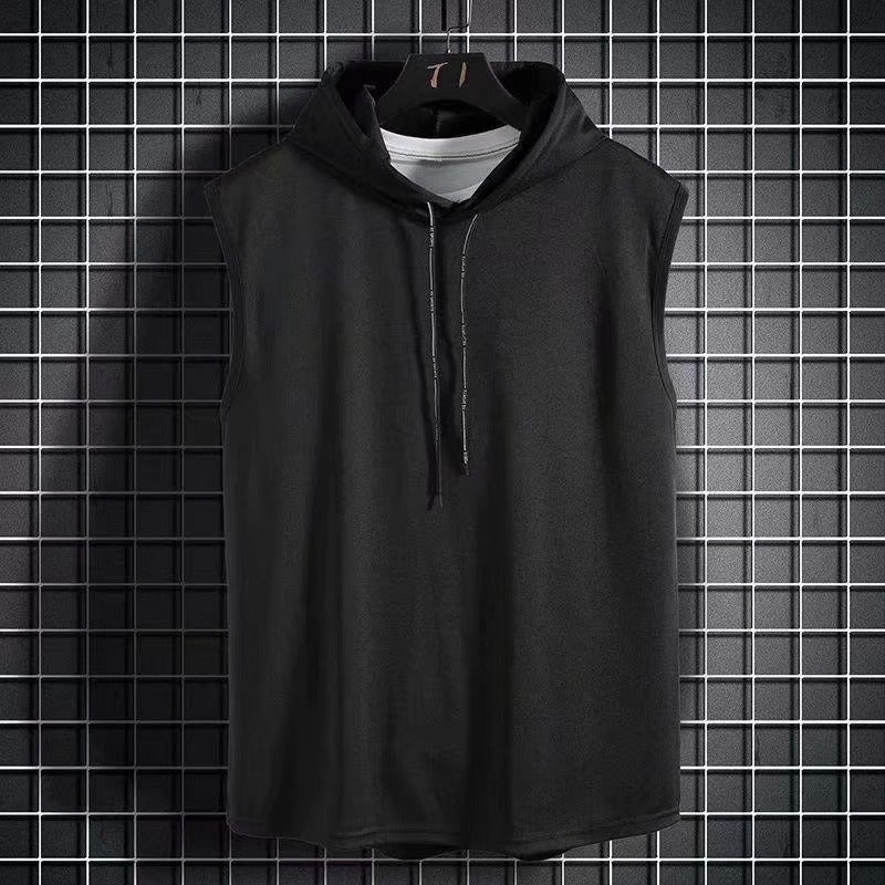 2025 Sleeveless Vest Men'S And Women'S Trendyy Vest Sports Summer Hooded Basketball Hooded Sweatshirt Couple Tops - Image 1